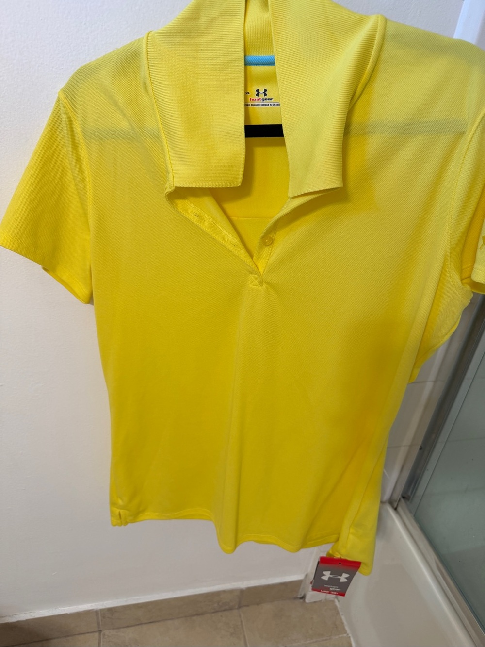 Under Armour HeatGear Polo Shirt XL NWT Yellow Golf Tennis Pickleball